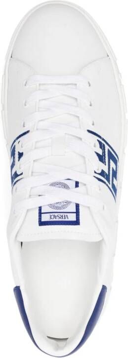 Versace Greca-embroidery leather sneakers White