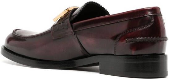 Versace Greca leather loafers Red