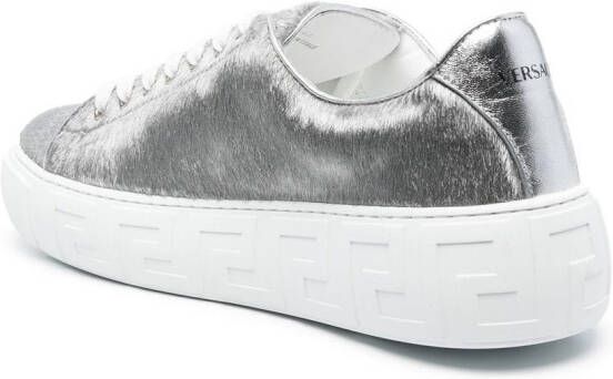Versace Greca low-top lace-up sneakers Silver