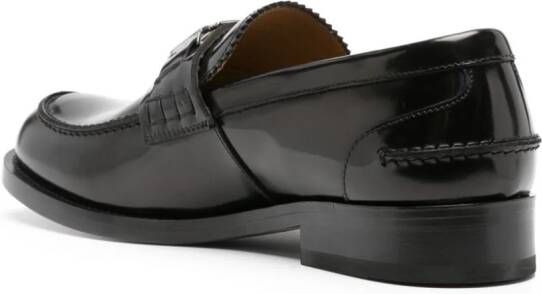Versace Greca patent leather loafers Black