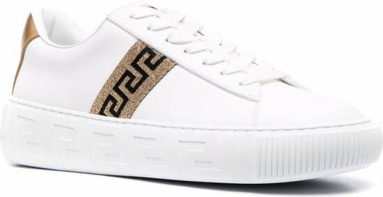 Versace Greca-print flatform sneakers White