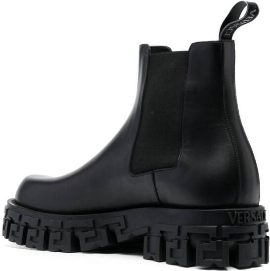 Versace Greca Portico leather Chelsea boots Black