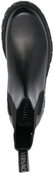 Versace Greca Portico leather Chelsea boots Black
