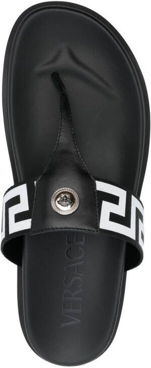Versace Greca thong-strap sandals Black