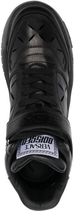 Versace high-top leather sneakers Black