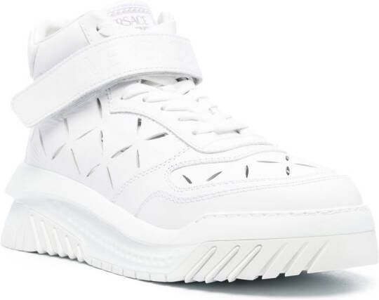 Versace high-top leather sneakers White