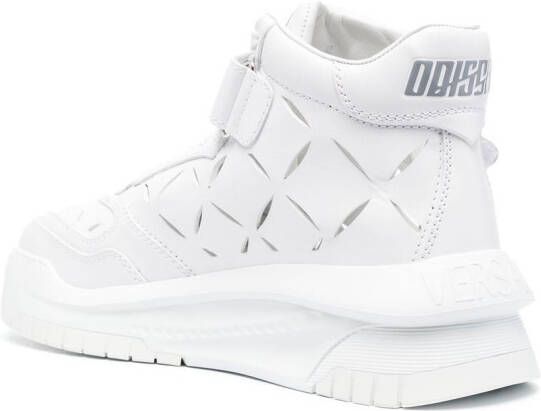 Versace high-top leather sneakers White