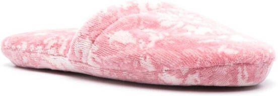 Versace jacquard cotton-blend slippers Pink