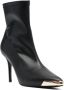 Versace Jeans Couture 100mm logo-engraved pointed-toe boots Black - Thumbnail 2