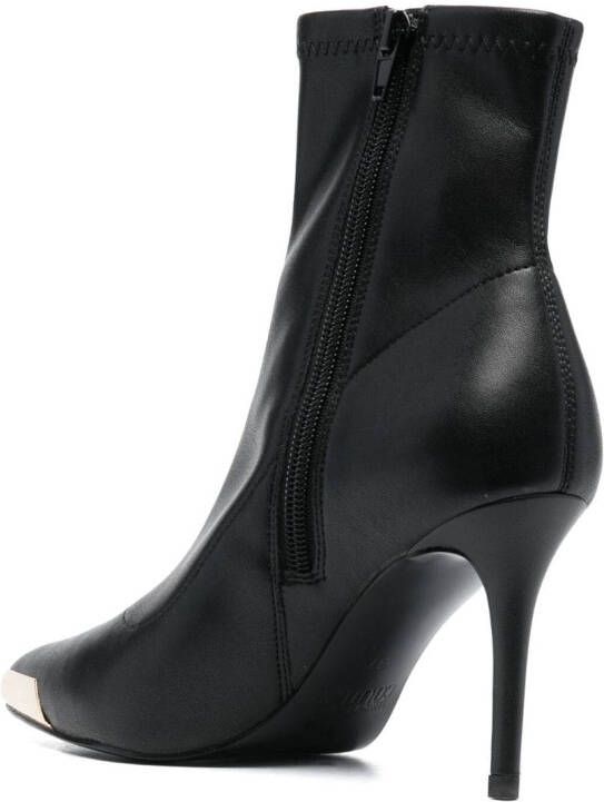 Versace Jeans Couture 100mm logo-engraved pointed-toe boots Black