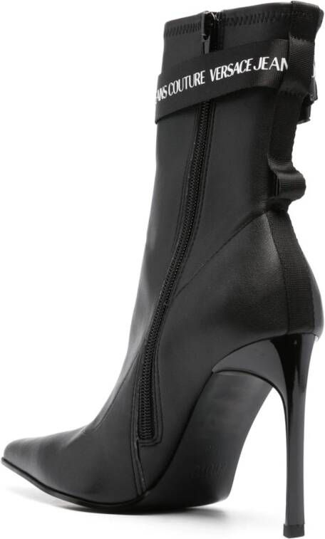 Versace Jeans Couture 105mm branded-strap ankle boots Black