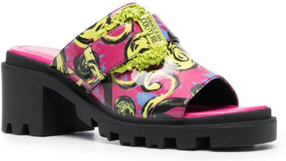 Versace Jeans Couture 70mm Barocco-print mules Pink