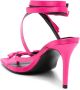 Versace Jeans Couture 85mm bow-embellished sandals Pink - Thumbnail 3