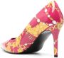Versace Jeans Couture 90mm Chain Couture-print pumps Pink - Thumbnail 3