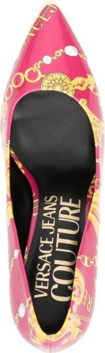 Versace Jeans Couture 90mm Chain Couture-print pumps Pink