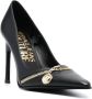 Versace Jeans Couture 95mm logo-plaque pointed-toe pumps Black - Thumbnail 2