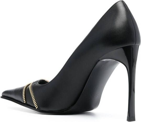 Versace Jeans Couture 95mm logo-plaque pointed-toe pumps Black