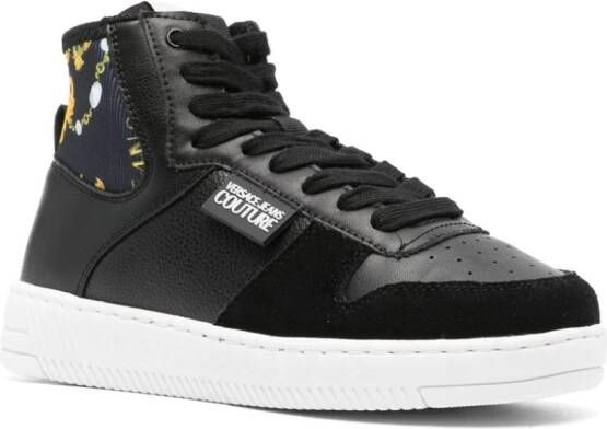 Versace Jeans Couture Barocco-panel high-top sneakers Black