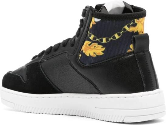 Versace Jeans Couture Barocco-panel high-top sneakers Black