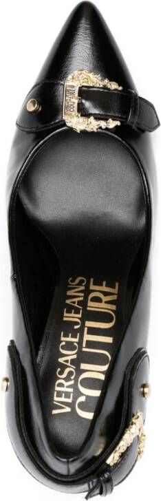 Versace Jeans Couture Baroque-buckle 90mm stiletto pumps Black