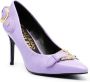 Versace Jeans Couture Baroque-buckle 90mm stiletto pumps Purple - Thumbnail 2