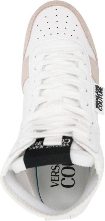 Versace Jeans Couture baroque-panel high-top sneakers White