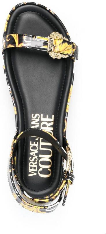 Versace Jeans Couture baroque pattern-print 70mm sandals Black