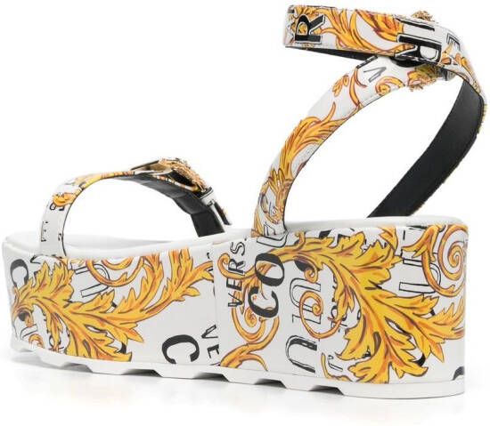 Versace Jeans Couture baroque pattern-print 70mm sandals White