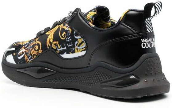 Versace Jeans Couture baroque pattern-print lace-up sneakers Black