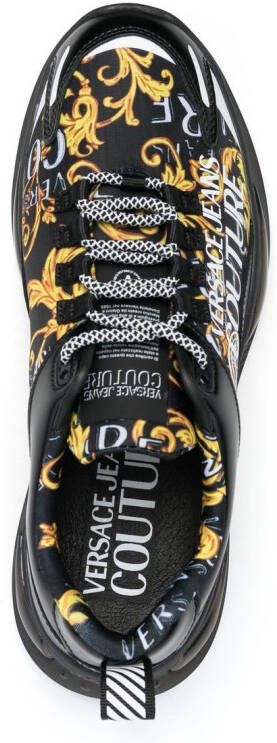 Versace Jeans Couture baroque pattern-print lace-up sneakers Black