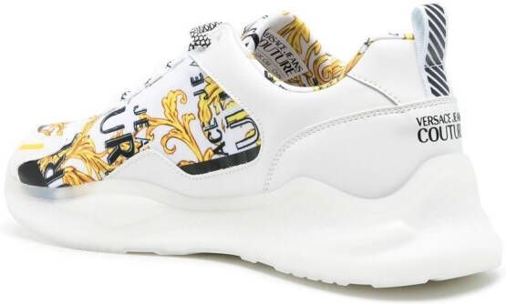 Versace Jeans Couture baroque pattern-print lace-up sneakers White