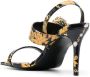 Versace Jeans Couture baroque-print 85mm square-toe sandals Black - Thumbnail 3