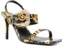 Versace Jeans Couture baroque-print 90mm square-toe sandals Black - Thumbnail 2