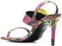 Versace Jeans Couture baroque-print 90mm square-toe sandals Pink - Thumbnail 3