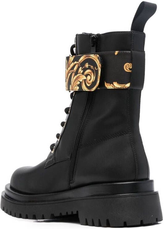 Versace Jeans Couture Baroque-print ankle boots Black