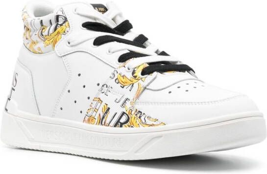 Versace Jeans Couture baroque-print hi-top sneakers White