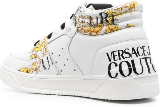 Versace Jeans Couture baroque-print hi-top sneakers White