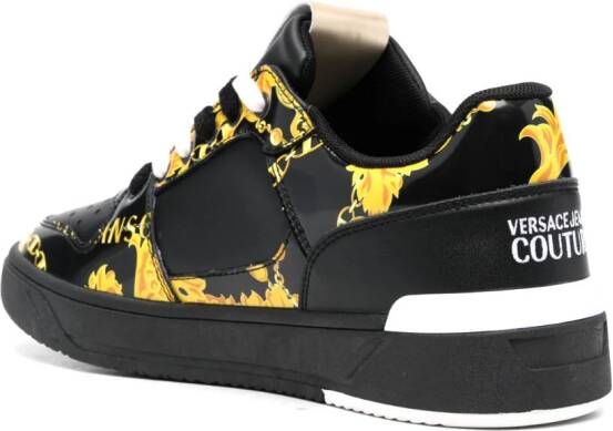 Versace Jeans Couture Chain Couture-print leather sneakers Black