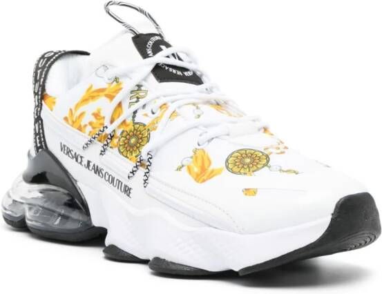 Versace Jeans Couture Chain Couture-print lace-up sneakers White