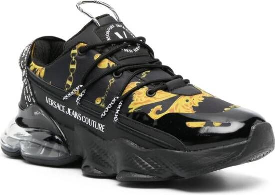 Versace Jeans Couture Chain Couture-print panelled sneakers Black