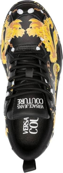 Versace Jeans Couture Chain leather sneakers Black