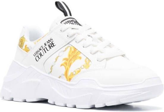 Versace Jeans Couture chain-link print leather low-top sneakers White