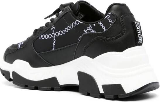 Versace Jeans Couture chain-link print panelled sneakers Black