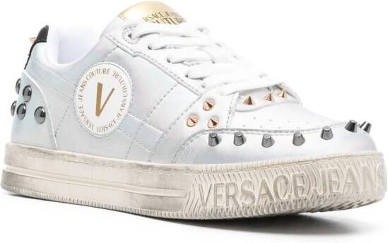 Versace Jeans Couture Court 88 logo-patch sneakers Silver