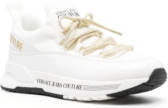 Versace Jeans Couture Dynamic logo-print leather sneakers White