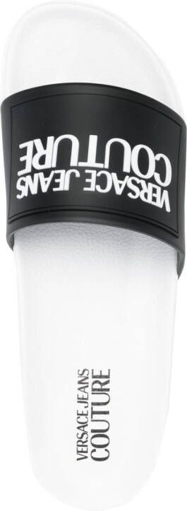 Versace Jeans Couture embossed-logo rubber slides White