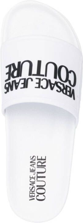 Versace Jeans Couture embossed-logo slides White