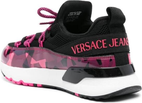 Versace Jeans Couture graphic-print panelled sneakers Black