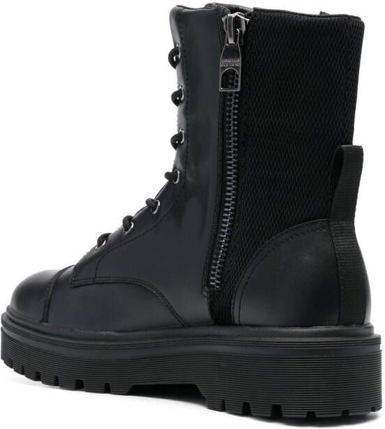 Versace Jeans Couture lace-up leather boots Black