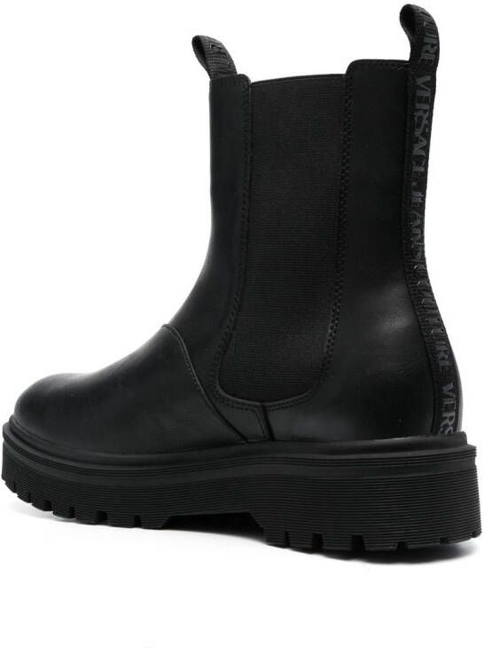 Versace Jeans Couture leather Chelsea boots Black